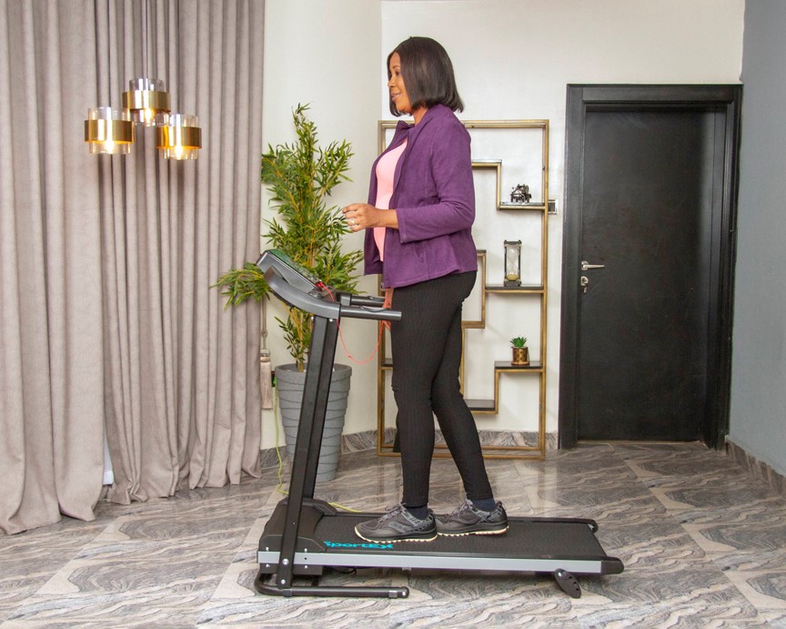 lady on treadmill